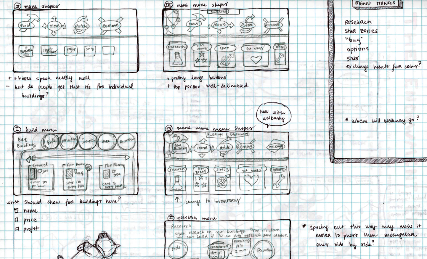 Sketches for Dream Builder: Amusement Park
